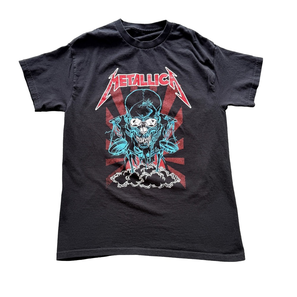 Metallica And Justice For All Skull Graphic T-Shirt Mens Medium Black Band Tee